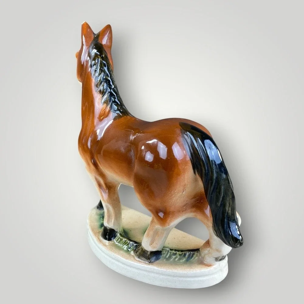 Ceramic Horse Figurine Pony Farm Decor Statue 1950s Made in Japan - Picture 4 of 10